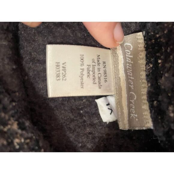 Coldwater Creek Dark Chocolate Brown Speckled Mock Collar Pullover Sweater Size - Picture 9 of 9